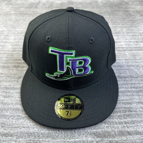Tampa Bay Devil Rays Hat Cap Mens Fitted 7 1/4 New Era Wool Retro Cooperstown - Picture 1 of 5